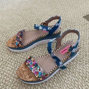 Betsey Johnson denim wedges